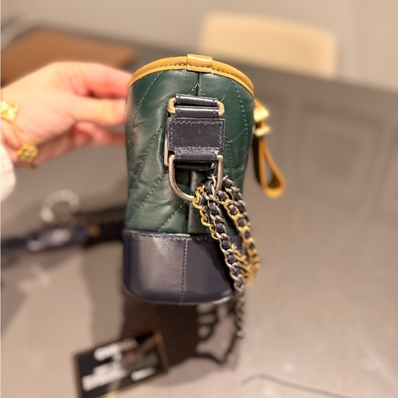 Chanel Green and Tan Quilted Small Gabriel Bag - Picture 8 of 13